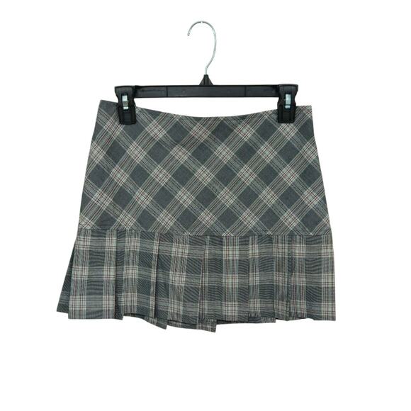 VTG 90s Tracy Evans Plaid Pink/Grey Micro Mini Pleated Skirt Size 5 Small - Picture 1 of 9